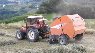 RAKING AND PRESSING THE HAY. FIATAGRI/FELLA/GALLIGNANI