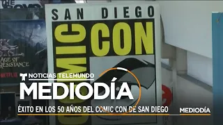 Éxito en los 50 años del Comic-Con de San Diego California | Noticias Telemundo
