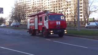 Ukrainian fire truck responding to call