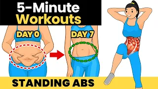 BEST STANDING ABS WORKOUT (5 Minutes) Try It For 7 Days and See What Happens...