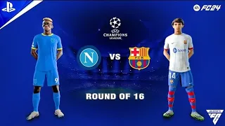 FC 24 - Barcelona vs Napoli -Octavos Final Champions League(Gameplay PS4 Español Latino)