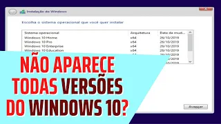 [RESOLVIDO] Instalação do Windows 10 não mostra opção para escolher versão