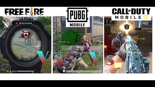 Pubg Mobile Vs Free Fire Vs Call of Duty mobile animation and gameplay comparison.. 🔥🔥🔥