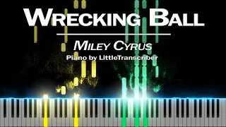 Miley Cyrus - Wrecking Ball (Piano Cover) Tutorial by LittleTranscriber