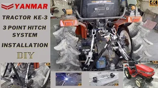 Yanmar Ke-3 Small tractor 3-Point Hitch System mod installation. DIY. HINT