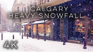 【4K】Calgary Heavy Snow Fall 🥶| Canada Winter Snow Walk | #snowstorm #snowfall #calgary #alberta