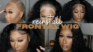 BEGINNER FRIENDLY REINSTALL YOUR USED FRONTAL WIG | SUPER DETAILED | WIG CAP MELT | DIME THE DON