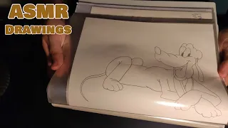 ASMR - Showing You My Drawings (Tapping, Whispers, Paper, Plastic)