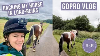 First Time Hacking My Horse With Long Lines | GOPRO LONG REINING HACK | Riding With Rhi