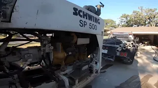 Concrete trailer pumping a 20 yard patio at the lake with Muddyfeet