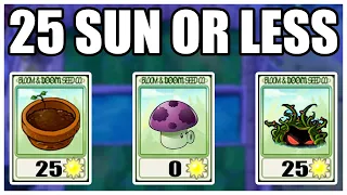 Only Plants That Cost 25 Sun Or Less (Survival: Fog) | Plants VS Zombies Challenge