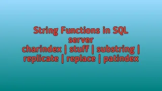 String Functions in sql server