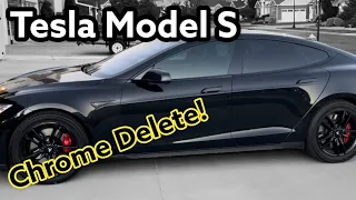 Tesla Model S Chrome Delete Kit | Looks So Much Better!  Tesla DIY Black Out