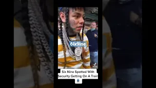 #shorts #6ix9ine spotted With Security Getting on a train #viral #explore #follow