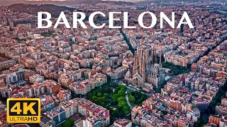 Barcelona Spain 4k 🇪🇸 1 Hour Drone Aerial Relaxation Film ,Calming Music,Stunning and Relaxing Views