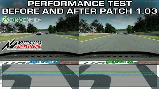 Assetto Corsa Competizione - Xbox One X Performance Test - Before and After Patch 1.03