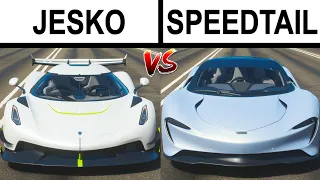 Forza Horizon 4: Ultimate Hypercar Drag Race! Koenigsegg Jesko vs. McLaren Speedtail