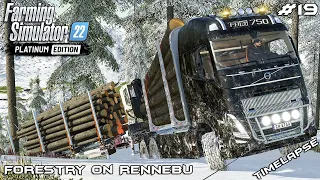 VOLVO in DEEP SNOW with CHAINS and WINCH | Forestry on RENNEBU | FS22 Platinum Edition | Episode 19