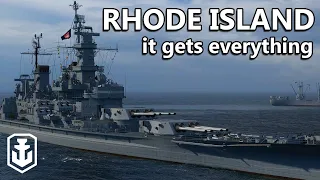 New Tier 10 Battleship With Secondaries, Radar, Speedboost & More - Rhode Island First Impressions