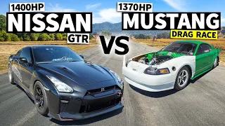 Dancin' Dan Rue’s 1400hp R35 GT-R vs 1370hp Ford Mustang! // THIS vs THAT