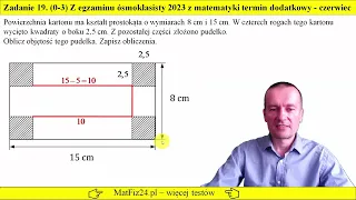 Zadanie 19 Egzamin ósmoklasisty z matematyki 2023 czerwiec-termin dodatkowy | MatFiz24.pl