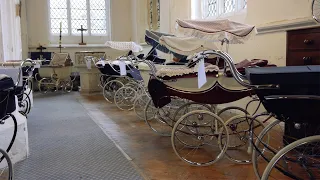 Marmet and Silver Cross Pram Display at Holy Trinity Church Meldreth