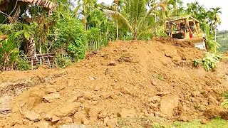 Today D6R XL Bulldozer Repairs Landslide Road in Reservoir