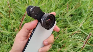 Unboxing mobile len 2in1, Wide angle and macro លេនសម្រាប់ថតប្លង់ទូលាយ និងថតមុខងារថតកៀកឃេីញច្បាស់