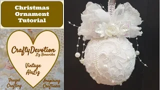 Lace Christmas Ornament, Diy Tutorials, Shabby Chic Craft, Christmas bauble decor