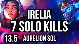 IRELIA vs AURELION SOL (MID) | 7 solo kills, 1000+ games, Legendary | KR Challenger | 13.5