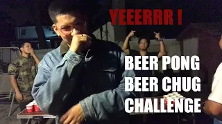 Beer Pong Beer Chug Challenge w/ Cousins ( THINK YOU CAN BEAT US?!)