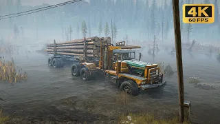 Swamp logging - Mission "Hauling Logs" Part 2 -  Pacific P16  - SnowRunner - G27