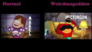 Gravity Falls normal theme song and Weirdmageddon Theme Song Comparison