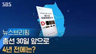 총선 D-30, 민주당 41.5%-통합당 32.1%…4년 전에는? / SBS / 주영진의 뉴스브리핑