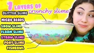 7 LAYERS OF CRUNCHY SLIMES | Making all crunchy slimes | crunchiest slimes | Slimeatory #193