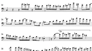 Elliot Mason trombone solo on "The Fate of 1958" - Transcription