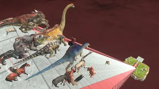 Giant Slide Challenge | Who Can Survive? - Animal Revolt Battle Simulator