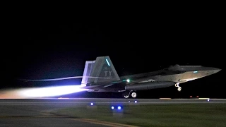 Magnificent F-22 Raptor Night Takeoff