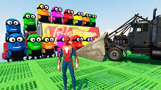 GTA 5 Fun Spiderman Moments on RAMP with Minions! #10 (Falls Ragdolls Moments)