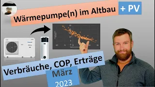 März 2023 - reale Verbräuche Luft-Wasser-Wärmepumpe im Altbau mit Heizkörpern + PV