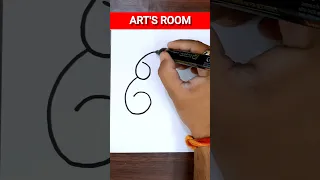 How to draw cute elephant using number 66 #shorts #artsroom