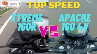 Xtreme 160R Vs Apache 160 4v bs6 Top Speed Test | Bs6 | Top speed test