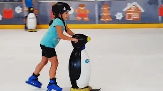Ice skating is so fun - Lesson with penguin