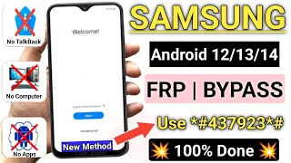 New Method - All Samsung Frp Bypass 2024 Android 12,13,14 || No Code *#0*# - No Need TalkBack