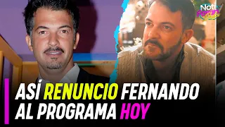 Así fue el día que Fernando del Solar decidió renunciar al programa Hoy