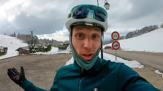 ROAD CLOSED DUE SNOW in SWITZERLAND?! | First time cycling in Geneva! (Col des Pitons)