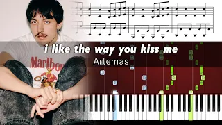 Artemas - i like the way you kiss me - Piano Tutorial with Sheet Music