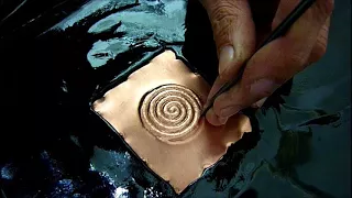 Copper spiral - Repoussé and chasing