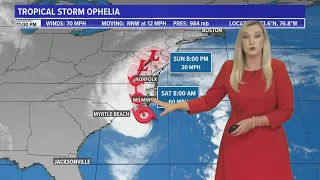 Where is Tropical Storm Ophelia? | Sept. 22, 11 p.m.
