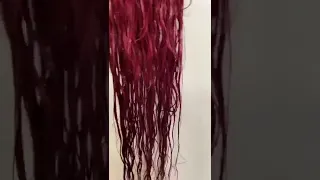 Dying a 36” lace wig burgundy tutorial i tried#fypage #fypシ #foryou